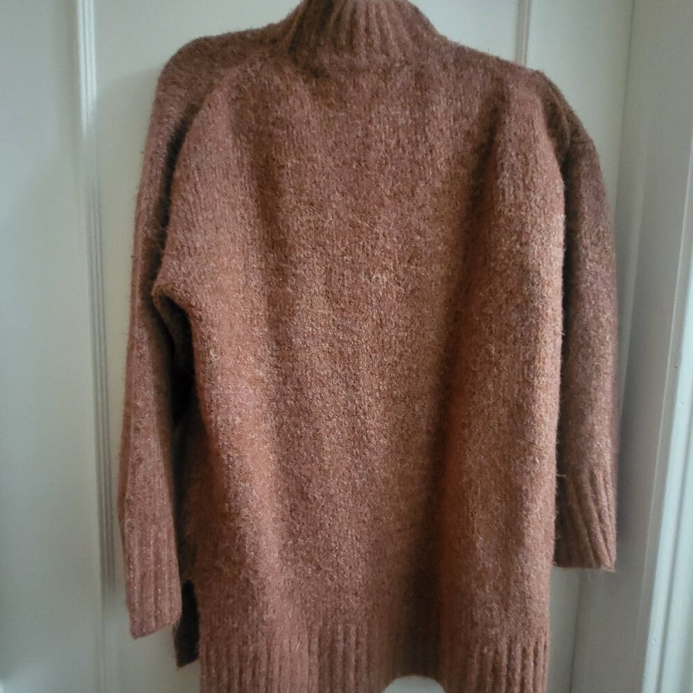 ONLY Wanda High Neck Longline Sweater Brown Melange Size M